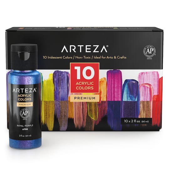 Michaels, Arteza® 10 Color Iridescent Acrylic Paint Set – Category: Acrylic Paint Sets